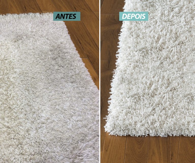 Limpeza de tapete - antes e depois